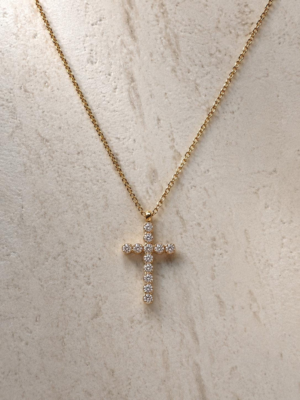 Dainty Gold Plated Stainless Steel Cross Necklace
