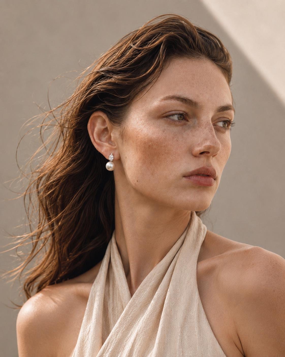 Minimalist Pearl Stud Earrings with cubic zirconia